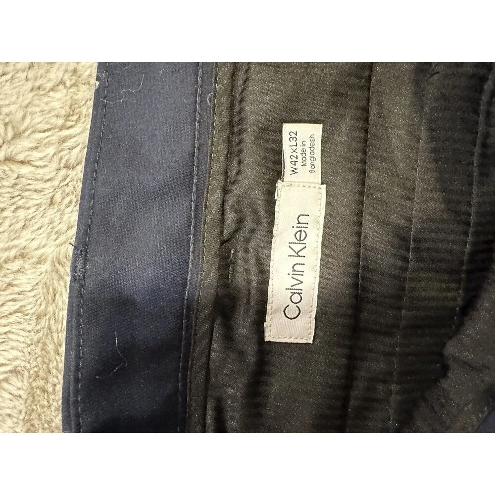 CALVIN Klein Men's Straight-Fit Stretch Chino Pants Sky Captain Blue 42W x 32L